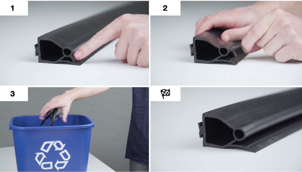 Uszczelka dolna bramy garażowej z komorą Z18-0007 - obrazek 3