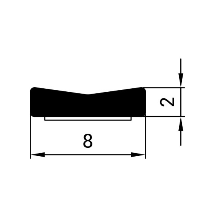Uszczelka 8x2mm biała samoprzylepna taśma Z7-0002-1 - obrazek 2