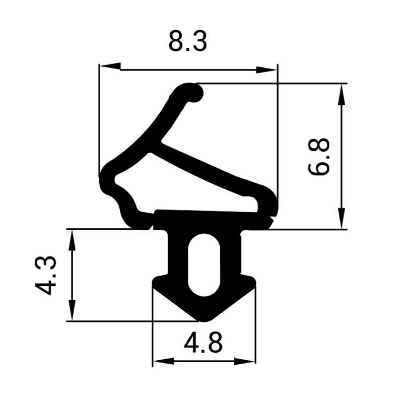 Uszczelka oporowa do okien PCV Aluplast Z7-0020