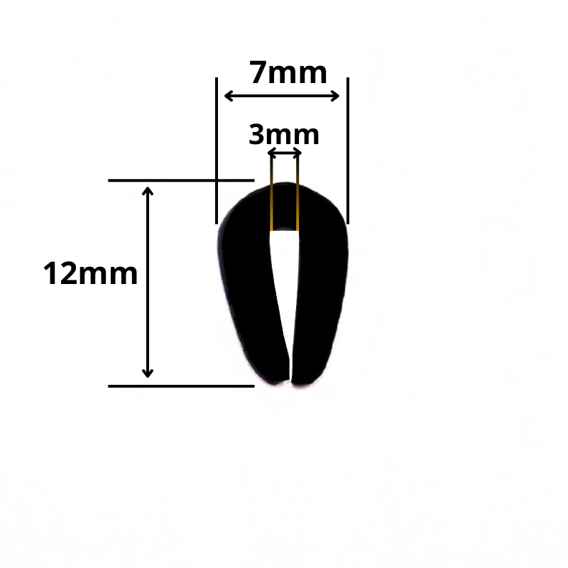 Uszczelka krawędziowa czarna 3mm PVC Z24-0004 - obrazek 2